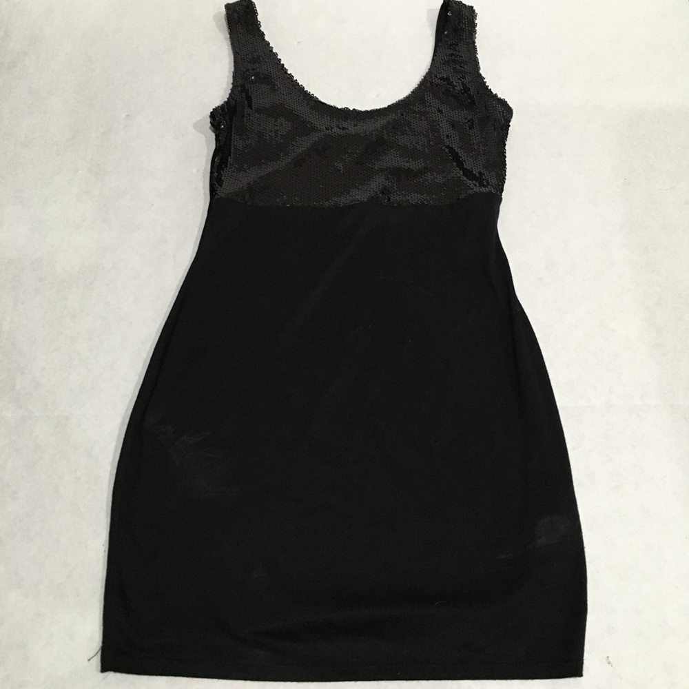 Forever 21 Black Sequin Bodycon Holiday Dress Med